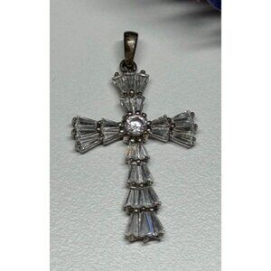 925 STERLING SILVER CZ CROSS